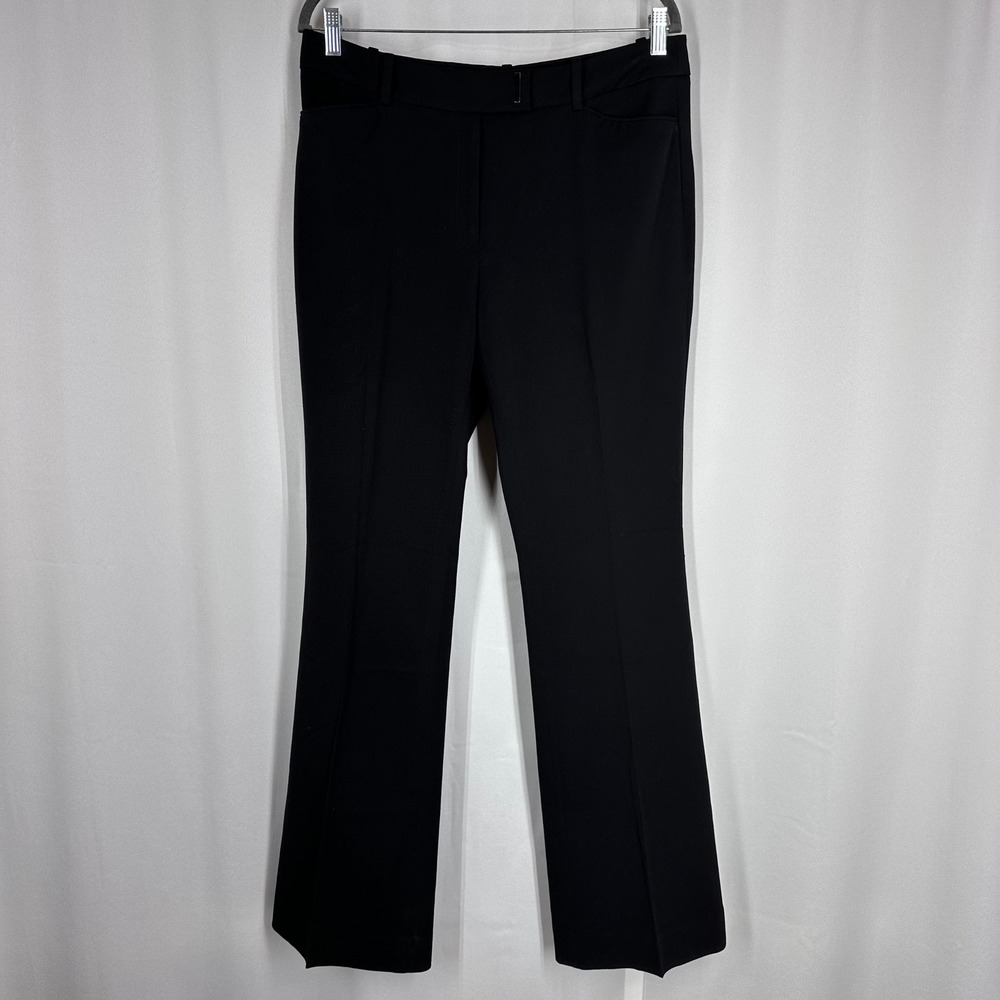 White House Black Market Slim Flare Pants Black Size 8 Stretch Career Trouser
